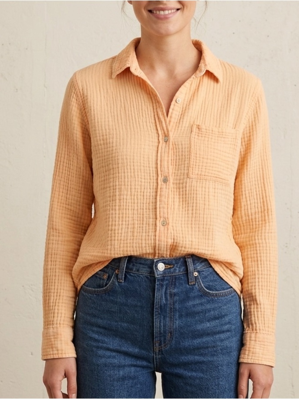 Lola River Placid Long Sleeve Gauze Button-Down Shirt